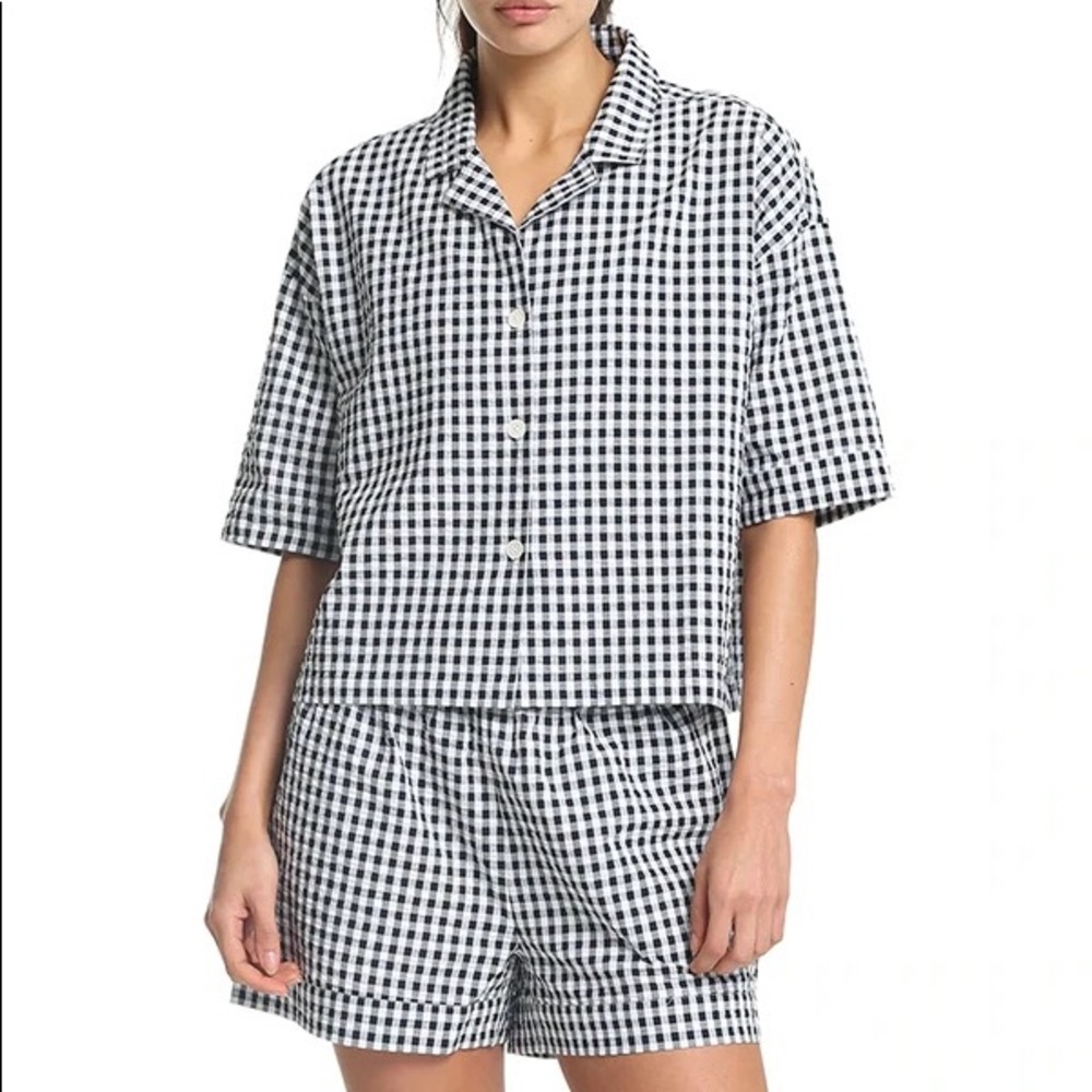 Papinelle seersucker gingham PJs size Medium - Brand New With Tags
